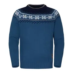 Gridarmor Sn&#248;krystall Round Neck Blue S Ullgenser til herre fra Gridarmor
