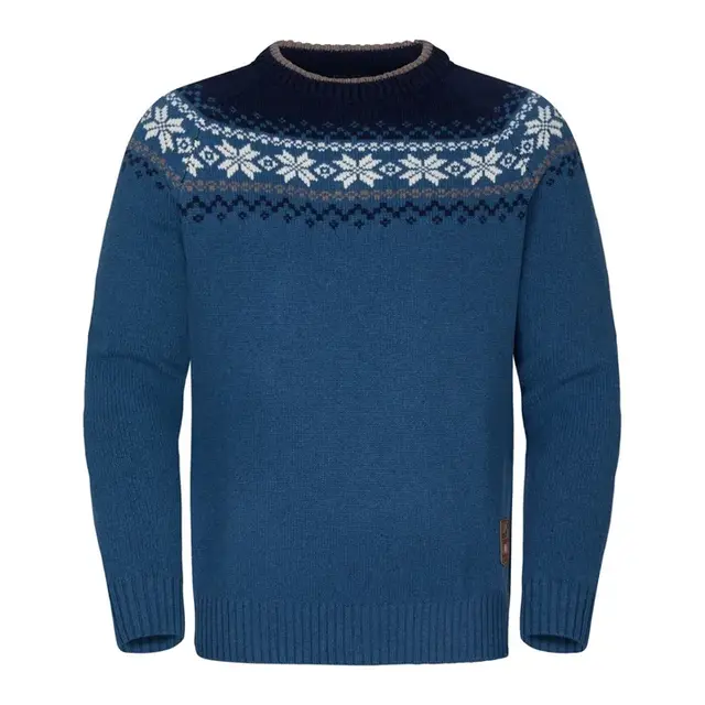Gridarmor Snøkrystall Round Neck Blue S Ullgenser til herre fra Gridarmor 