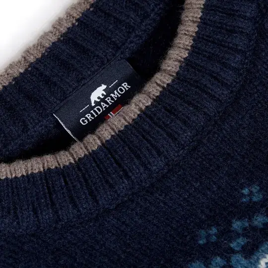 Gridarmor Snøkrystall Round Neck Blue S Ullgenser til herre fra Gridarmor 