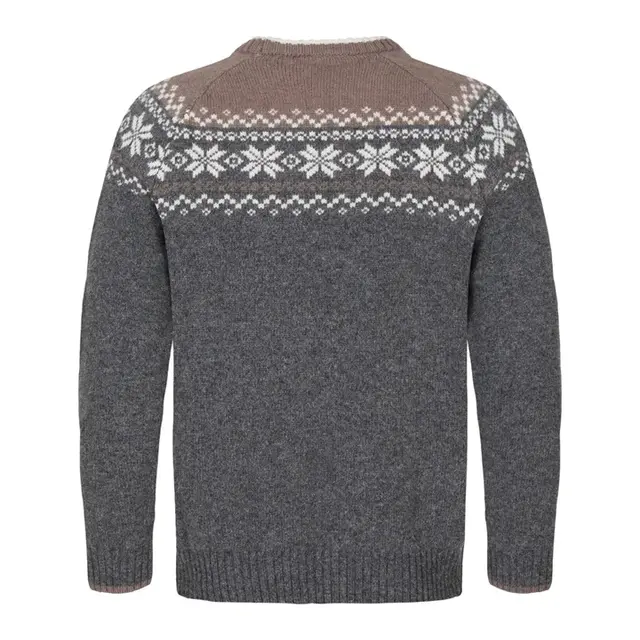 Gridarmor Snøkrystall Round Neck Gray S Ullgenser til herre fra Gridarmor 