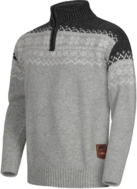 Gridarmor Snøkrystall Hz Ullgenser M L Lt. grey/Dk. grey/white 