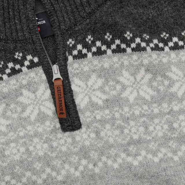 Gridarmor Snøkrystall Hz Ullgenser M L Lt. grey/Dk. grey/white 