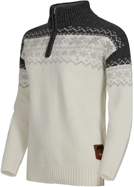 Gridarmor Snøkrystall Hz Ullgenser W L White/Dk. grey/Lt. grey 