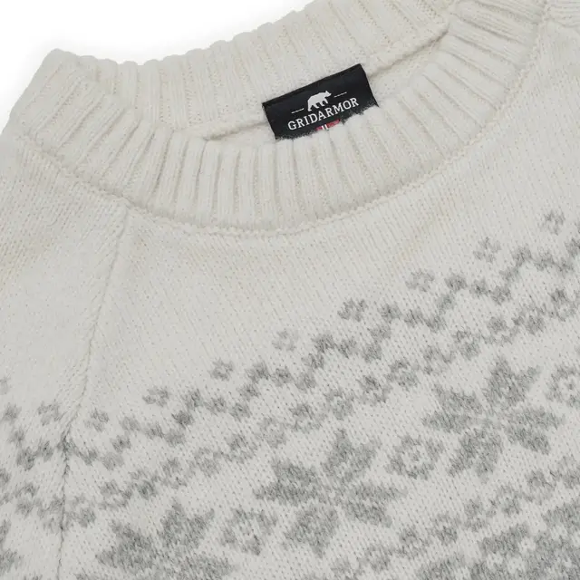 Gridarmor Snøkrystall Rn Ullgenser M L Lt. grey/white 