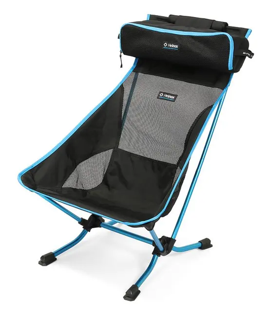 Helinox Beach Chair Black/Cyan Blue Superlett og kompakt stol for stranden 