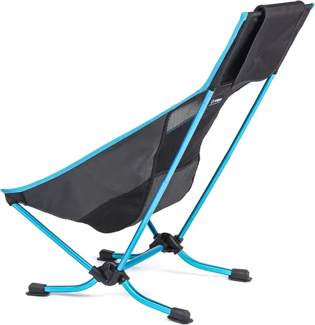 Helinox Beach Chair Black/Cyan Blue Superlett og kompakt stol for stranden 