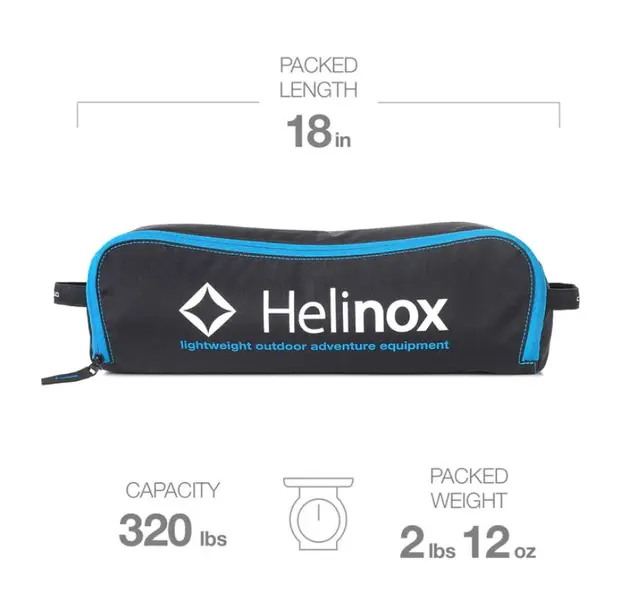 Helinox Chair Two Black/Cyan Blue Superdigg turstol til all slags bruk 