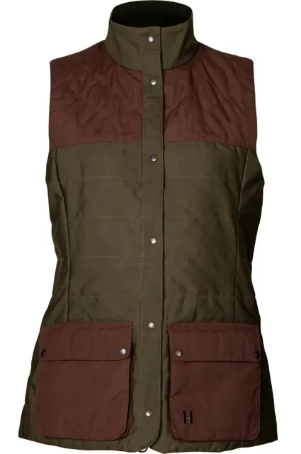 Härkila Retrieve Vest Olive/Burgundy 36 Slitesterk og vokset damevest 