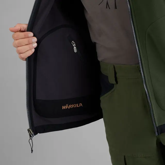 Härkila Kamko fleecejakke Grey/Green M Vendbar fleecjakke med Windstopper 