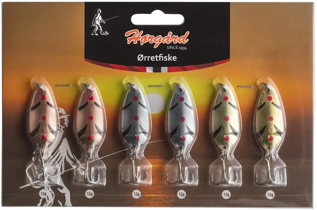 Hørgård Ørret sluksett 6-pack 12g Seks effektive sluker til ørretfiske 