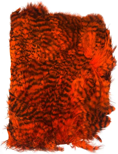 Softhackle patch Grizzly Orange 
