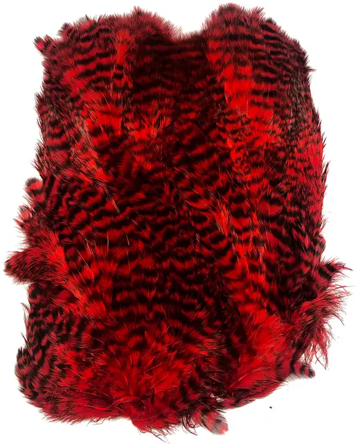 Softhackle patch Grizzly Red 
