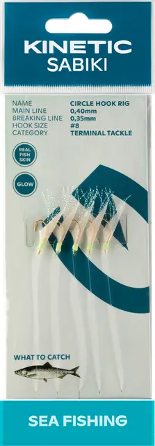 Kinetic Sabiki Circle Hook #6 Fishskin/Flash 