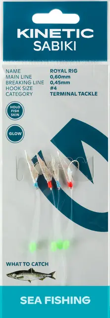 Kinetic Sabiki Royal #4 Holo Fishskin/Red/Blue 