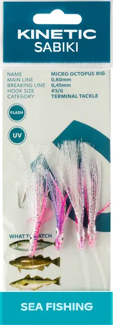 Kinetic Sabiki Micro Octopus #3/0 Clear UV 