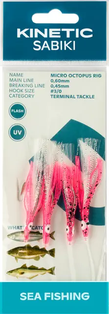 Kinetic Sabiki Micro Octopus #3/0 Pink UV 