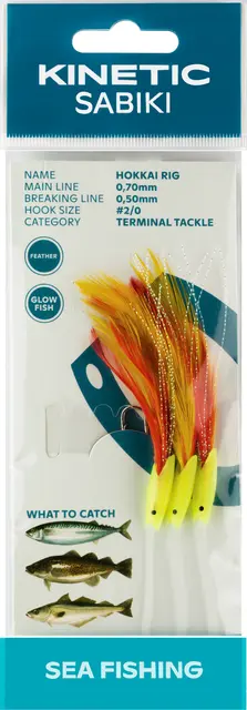 Kinetic Sabiki Hokkai #2/0 Yellow 