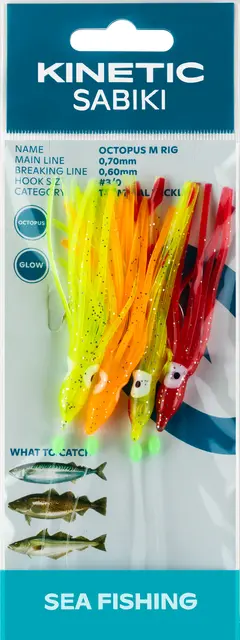 Kinetic Sabiki Octopus M #3/0 Yellow/Orange 