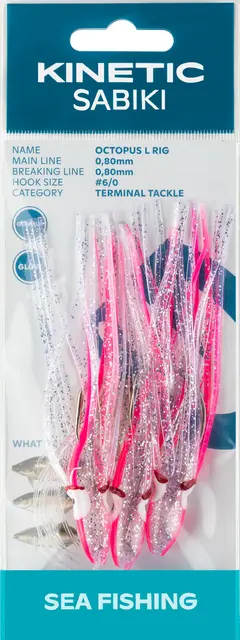 Kinetic Sabiki Octopus L #6/0 Pink/Glow 
