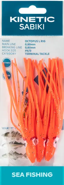Kinetic Sabiki Octopus L #6/0 Red/Glow 
