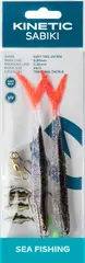 Kinetic Sabiki Soft Tail UV #8/0 Black Fire Tail