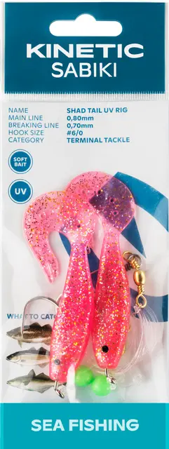 Kinetic Sabiki Shad Tail #6/0 Pink/Glitter 