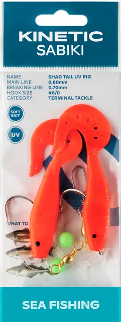 Kinetic Sabiki Shad Tail #6/0 Red/Glitter 