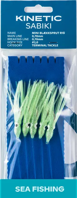 Kinetic Sabiki Mini Blekksprut #2/0 Glow 