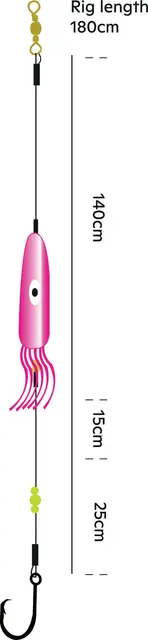 Kinetic Sabiki Halibut No-Limit #12/0 UV Squid 