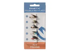 Kinetic Wet Flies Dubble Hook 1 5pcs Klassiske dobbelkrok &#248;rretfluer