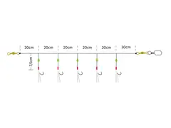 Kinetic Sabiki Nordic Mackerel #1/0 0.60mm 130cm Chartreuse/Crystal Flash