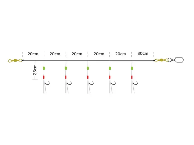 Kinetic Sabiki Nordic Mackerel #1/0 0.60mm 130cm Chartreuse/Crystal Flash 
