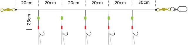 Kinetic Sabiki Nordic Mackerel #1/0 0.60mm 130cm Pink/Crystal Flash 