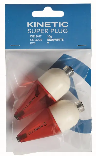 Kinetic Super Plug 2pk 5g Rød/Hvit, dupp 