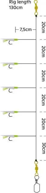 Kinetic Sabiki SilverStrike #6 Fishskin/Flash 