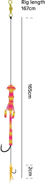 Kinetic Sabiki Halibut Trailer #9/0 Pink/Glow 