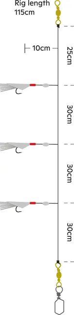 Kinetic Sabiki Trio #2/0 White Flash 