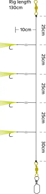 Kinetic Sabiki Shaker #6 Chartreuse Flashhair 