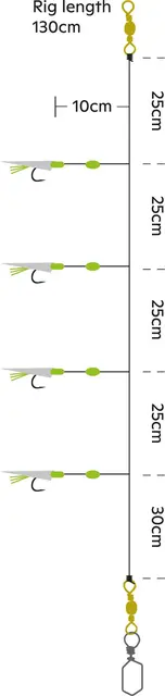 Kinetic Sabiki Trembler #4 Holo Fishskin/Blue Flash 