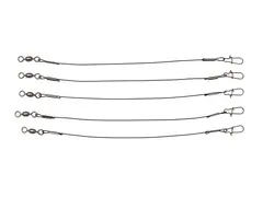 Kinetic Pike Leaders 65lbs 15cm Black 5-pack