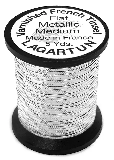 Lagartun Flat Metal Embossed Tinsel M Semi Emb Silver 
