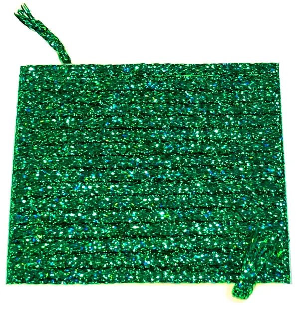 Lagartun Flatbraid Green Holo 5mm bred 