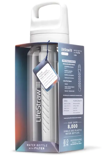 Lifestraw Go 2.0 1L Clear Filterflaske for reise og daglig bruk 