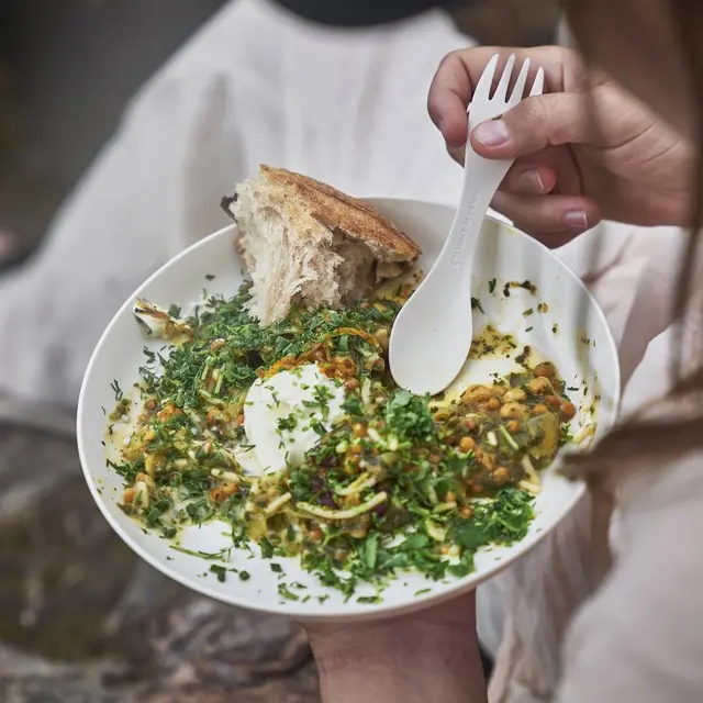 Light My Fire RamenPlate 4-pk Sage Green Allsidig og stablebar tallerken 