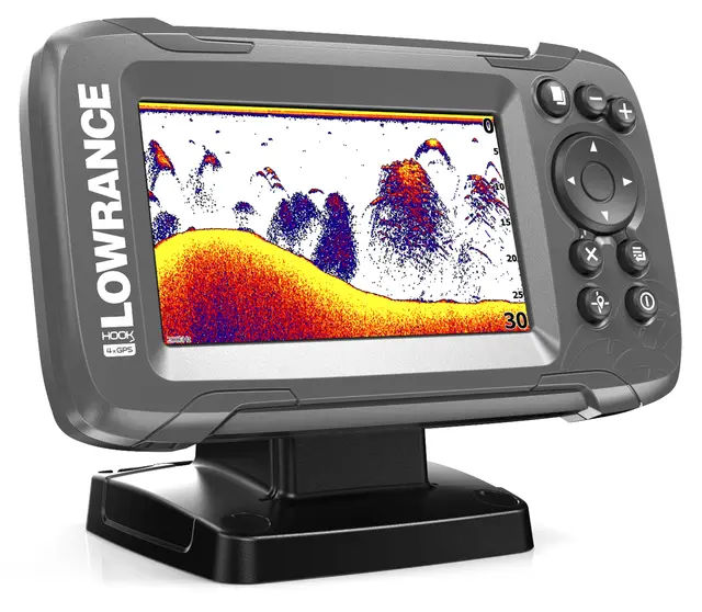 Lowrance Hook2 4X ekkolodd, GPS 4" skjerm, Bullet svinger 