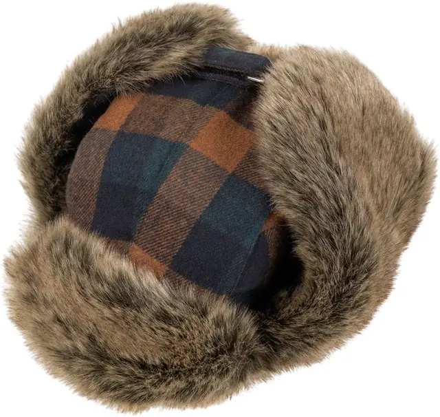 MJM Trapper Rex 32 Faux Fur Rust S Rust Check 