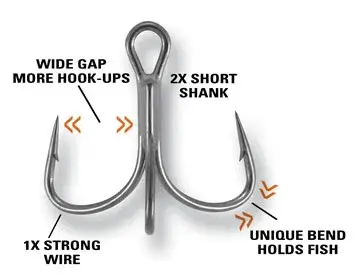 Mustad TG76NP-BN Treblekrok #8 Pakke av 6 stk 