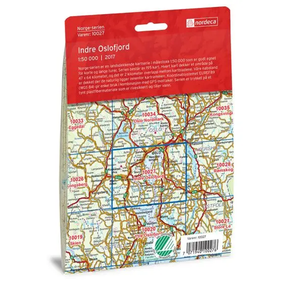 Nordeca Norges-serien Indre Oslofjord Turkart i Norge-serien med 1:50.000 