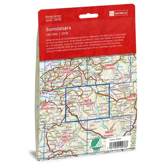 Nordeca Norges-serien Sunndalsøra Turkart i Norge-serien med 1:50.000 