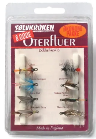 Sølvkroken Oterfluer str. 8 8 stk Oterfluer 